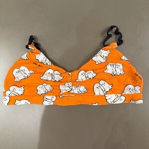 MeUndies Orange Ghost Print Bralette - Size Medium